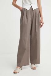 Answear Lab pantaloni femei, culoarea maro, lat, high waist BBYH-SPD055_88X