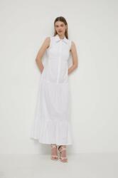 Patrizia Pepe rochie din bumbac culoarea alb, maxi, evazată, 2A2794 A9B9 PPYH-SUD1FE_00X (2A2794.A9B9)