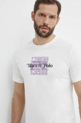 Marc O'Polo tricou din bumbac barbati, culoarea alb, cu imprimeu, 423201251076 PPYH-TSM16K_00X