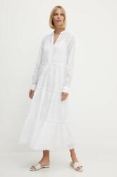 Ralph Lauren rochie din bumbac culoarea alb, maxi, evazati, 211935173 PPYH-SUD1D9_00X