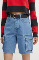 United Colors of Benetton pantaloni scurti jeans femei, neted, high waist PPYH-SZD0B8_55X