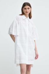 KARL LAGERFELD rochie din bumbac culoarea alb, mini, evazati PPYH-SUD26C_00X
