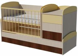  Reni Trio 4in1 ringatható kombi kiságy 120×70 cm ágyneműtartóval - Világos sonoma/bézs/mokka