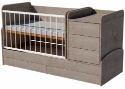  Reni Uno 4in1 ringatható kombi kiságy 120×70 cm ágyneműtartóval - Desmond (ezüst tölgy)