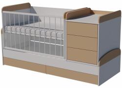  Reni Duo 4in1 ringatható kombi kiságy 120×70 cm ágyneműtartóval - Fehér/cappuccino