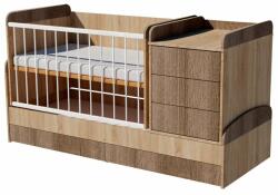  Reni Duo 4in1 ringatható kombi kiságy 120×70 cm ágyneműtartóval - Világos sonoma/sötét sonoma