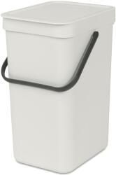 Brabantia Sort & Go konyhai szemetes felnyitható fedéllel, fogantyúval szelektív és komposzt gyűjtéséhez, 12L - C méret, világosszürke - 213281 (213281)