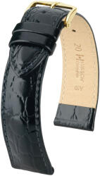 Hirsch Crocograin Fekete óraszíj - 19mm / L - 120/80mm