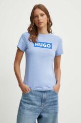 Hugo Blue pamut póló női - kék XS - answear - 18 990 Ft