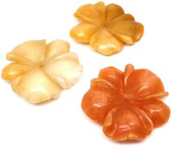 R. M. ékszer Virág faragott átfúrt Aventurin barack 4cm (010587)