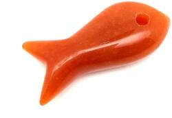 R. M. ékszer Aventurin barack átfúrt hal 42x20mm (010371)