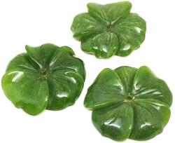 R. M. ékszer Virág faragott átfúrt Jáde nefrit 4cm (010592)