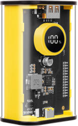 TACTICAL C4 Explosive Powerbank - fekete/sárga power bank 9600 mAh, gyorstöltő, LED kijelzővel