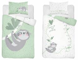 Detexpol Kétoldalas koala pamut ágynemű - fehér-zöld