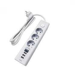 Well 3 Plug + 3 USB 3 m Switch (EXTS-3S3M-USBC4-WL)