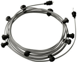 Creative-Cables Használatra kész, 12, 5 m-es Lumet szállámpa készlettel 10 fekete lámpatartóval, akasztóval és csatlakozóval (CATE27N125CZ04)