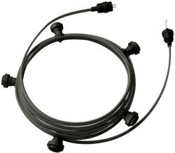 Creative-Cables Használatra kész 7, 5 m-es Lumet szállámpa készlettel 5 fekete lámpatartóval, akasztóval és csatlakozóval (CATE27N075CM03)