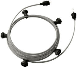 Creative-Cables Használatra kész 7, 5 m-es Lumet szállámpa készlettel 5 fekete lámpatartóval, akasztóval és csatlakozóval (CATE27N075CZ04)