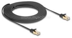 Delock RJ45 lapos hálózati kábel fonott borítással Cat. 6A U/FTP apa - apa 10 m fekete (DL80330) (DL80330)