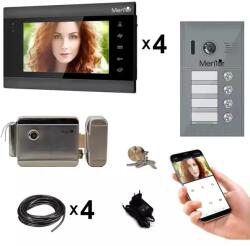 Philips Kit Interfon Video 4 familii wireless WiFi IP65 2MP 7 inch Color 3in1 4 fire Mentor SYKT027 (MMDSYKT027-162229)