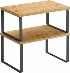 VASAGLE Bambusz polc, 2 db, fekete (KCS02NB)