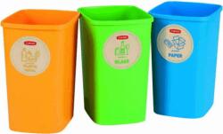 Keter ECO Friendly 3 x 9L Szelektív hulladékgyűjtő műanyag szemetes - Színes (249841)