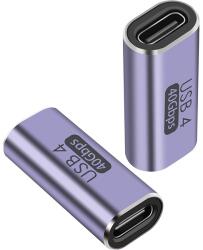 PremiumCord Adapter, Toldó, Thunderbolt, 40Gbps, USB-C - USB-C, F/F, szürke KUR31-37 (KUR31-37)
