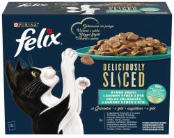 FELIX Deliciously sliced Multipack lazac/tonhal/tőkehal/lepényhal zselében 12x80g