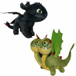 Play by Play Set 2 jucarii de plus, Play by Play, Toothless 25 cm si Zippleback, Dragons, 20 cm (N00009822_001)