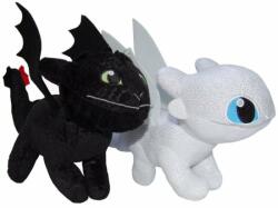 Play by Play Set 2 jucarii de plus, Play by Play, Toothless 25 cm si Light Fury Sparkle, Dragons, 28 cm (N00007911_001)