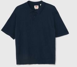 Levi's pamut póló sötétkék, sima, A7294 - sötétkék M