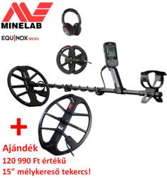  Minelab Equinox 900 Fémdetektor Fémkereső Ajándék 15'' Tekerccsel