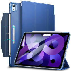 Apple iPad Air (2020 / 2022) / iPad Air 11 (2024 / 2025), mappa tok, Smart Case, Apple Pencil tartóval, mágneses csattal, ESR Ascend, sötétkék