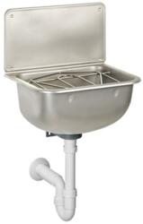 Haas -6204 rozsdamentes acél Falikút, mosogató "Adrian", rozsdamentes acél tartórács és PP szifon 1½ (Haas-6204)