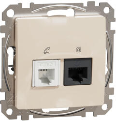 Schneider Electric Priza RJ11+RJ45 UTP CAT5E Schneider Sedna bej SDD112458 (SDD112458)