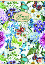 Pigna tűzött füzet, A5, 42 lap, vonalas, 8-féle, Nature Flowers (2088351)