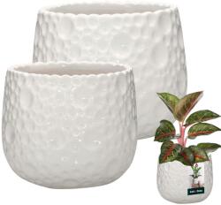 Kotarbau Ghiveci Ceramic Rotund Pentru Plante Alb Set De 2 Buc (zsy2875)