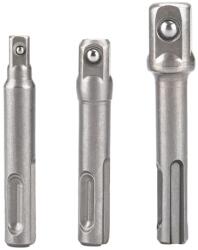 Extol dugókulcs adapter készlet 3db-os; 1/4" - 3/8" - 1/2" , befogás: SDS Plus, Cr. V (8819695)
