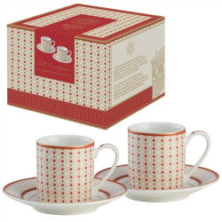 POZZI MILANO Porcelán eszpresszócsésze+alj 80ml, 2 személyes, dobozban, Imperial (PM0125IMPE)