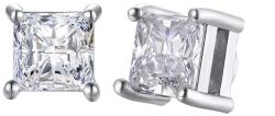 Elegance mágneses nemesacél fülbevaló ezüst fazonban a kocka fazonú gyémánt ragyogásával lyukasztás nélkül (FBV-104)