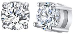 Elegance mágneses nemesacél fülbevaló ezüst fazonban a kör fazonú gyémánt ragyogásával lyukasztás nélkül (FBV-103)