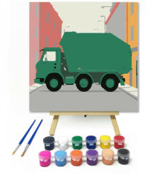  Zöld kukás autó - gyerek számfestő készlet