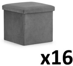 Taburet Pliabil M - 30x30x30cm Catifea Gri x 16