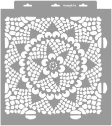 MyWall Csipke 09 stencil - 3D - 38x42 cm nagy