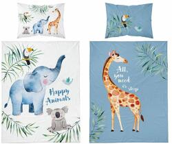 Detexpol Állati bambusz ágynemű - kék és fehér