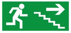 CZ Fotolumineszcens matrica Menekülő lépcső jobbra 210 x 100 mm AKCIÓ