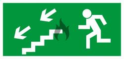 CZ Fotolumineszcens matrica Menekülési lépcső balra lefelé 210 x 100 mm