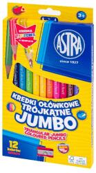 Astra Színes ceruza ASTRA jumbo hengeres hegyezővel 12 színű (312023911) - irodaszerwebaruhaz