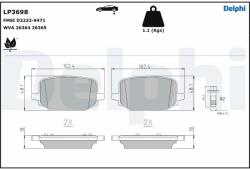 DELPHI fékbetétkészlet, tárcsafék DELPHI LP3698 (LP3698)