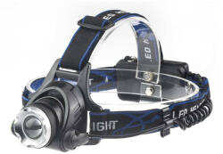 Delux LED fejlámpa, 2db18650 akkumulátorral, fókuszálható, 550Lm, alu fejegység, 3funkció (kis/nagy fényerő és SOS jel) IP44 (DEL1619) (DEL1619)